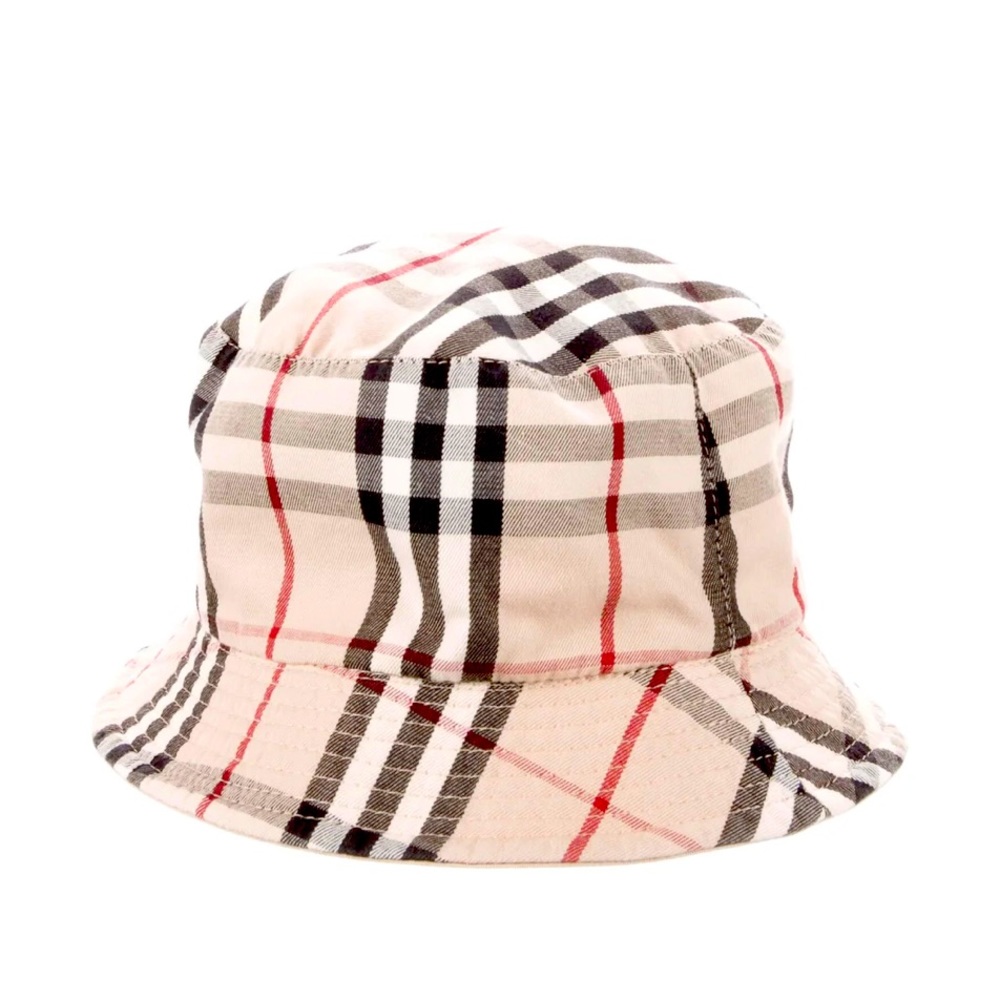 Burberry Women’s Check Reversible Bucket Hat Beige EUC